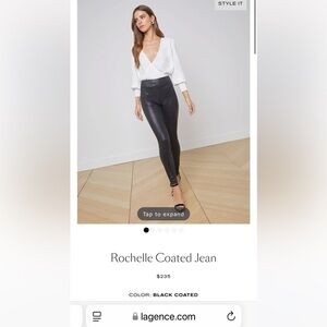 L’AGENCE Rochelle high rise pull on skinny pants Denim Blue with sheen size S